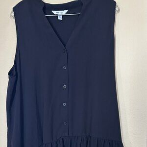 Nine West black mini button-down dress in XL.